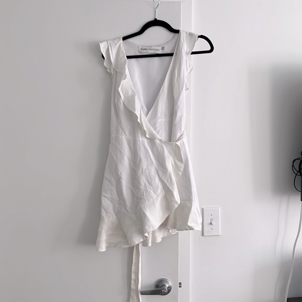 Fame and partners wrap dress white perfect for bridal events